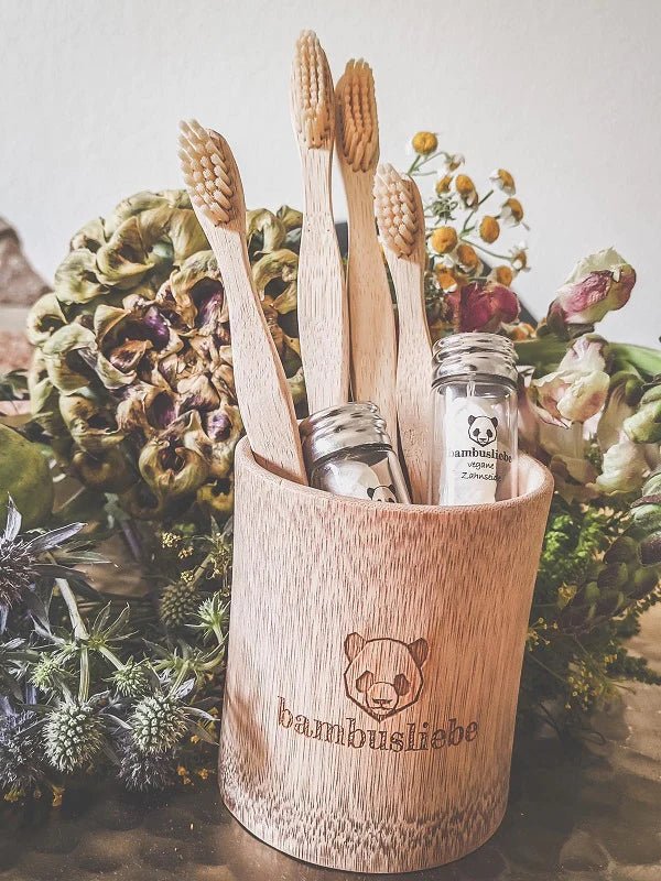 Bambus Zahnputzbecher von Bambusliebe - Haushaltsreinigung.at