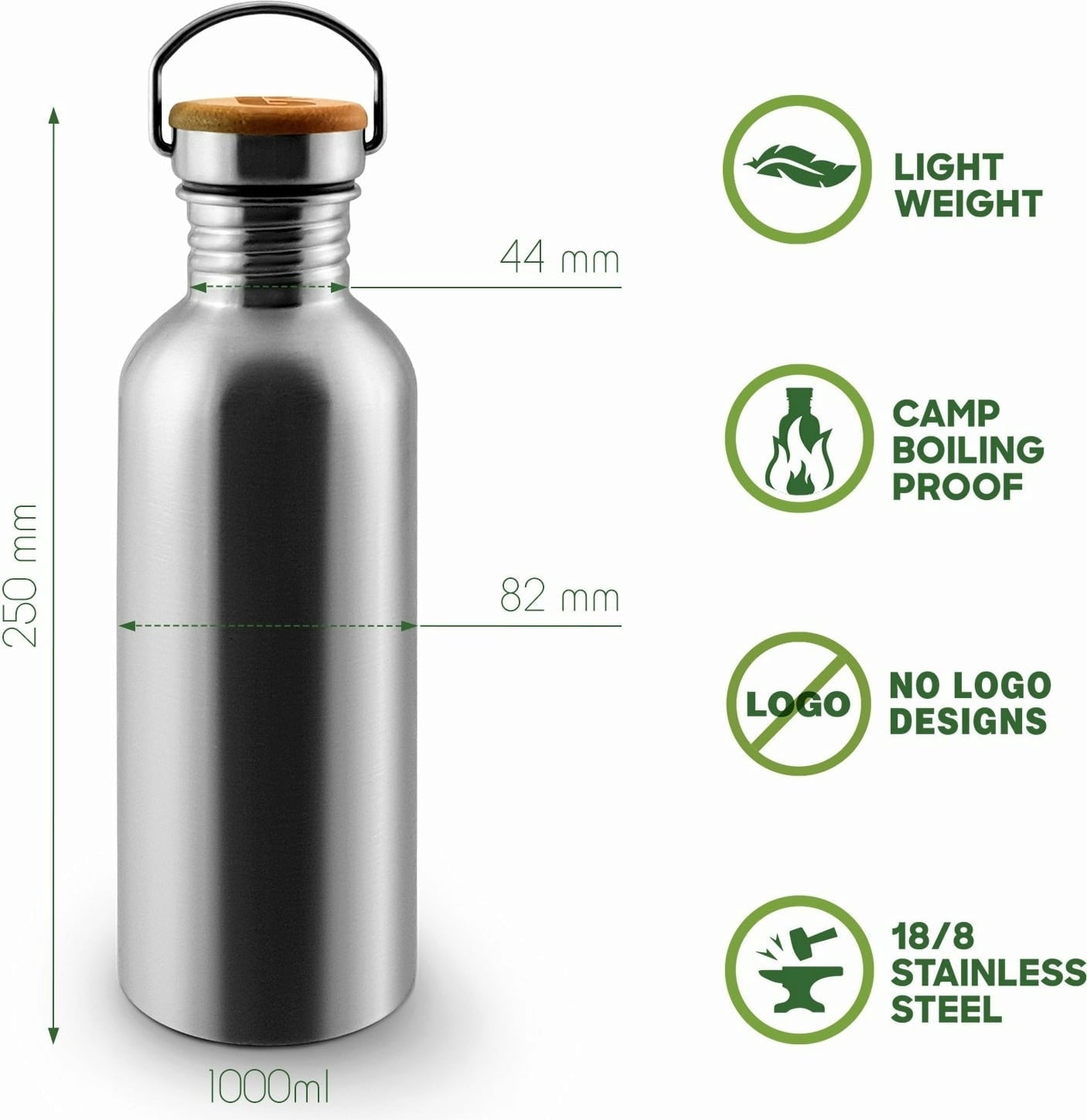 Edelstahflasche 1000 ml - Haushaltsreinigung.at