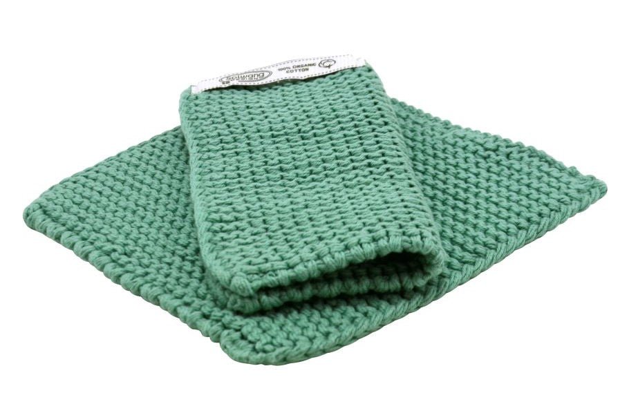 Gestrickte Topflappen in BIO von Solwang - Haushaltsreinigung.at