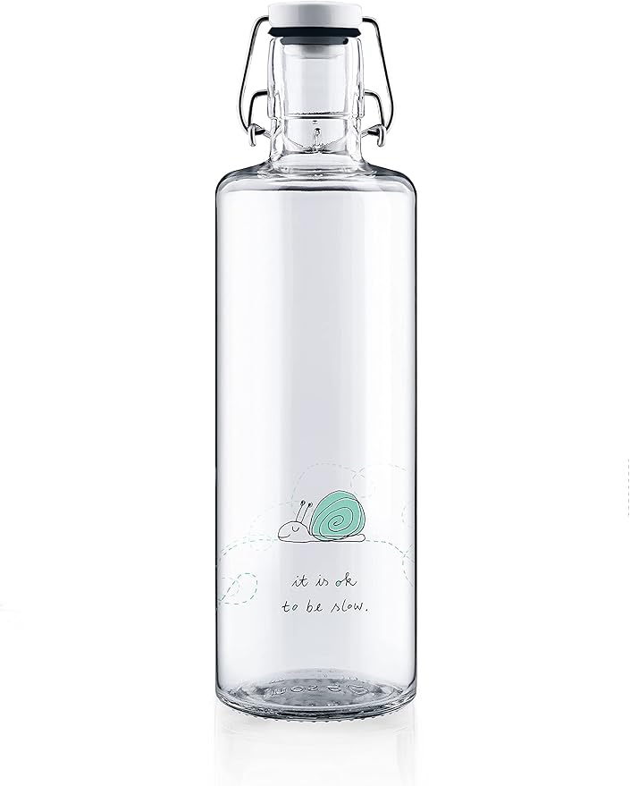 Glasflasche "Ok To Be Slow" 1 Liter - Flexgreen GmbH