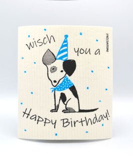 Lucky Dog "Happy Birthday" blau - Haushaltsreinigung.at