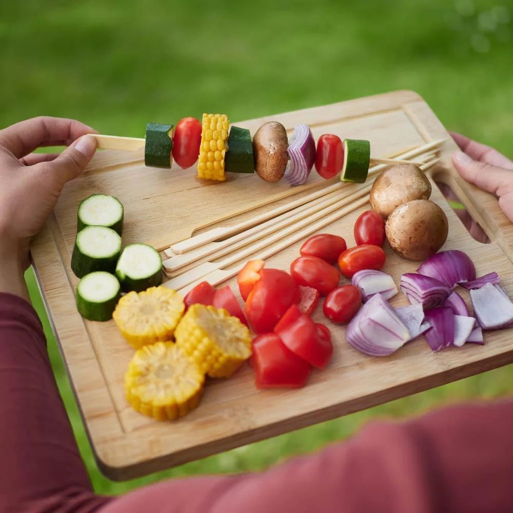 30 Grillsticks mit breitem Griff aus Bambus - Haushaltsreinigung.at