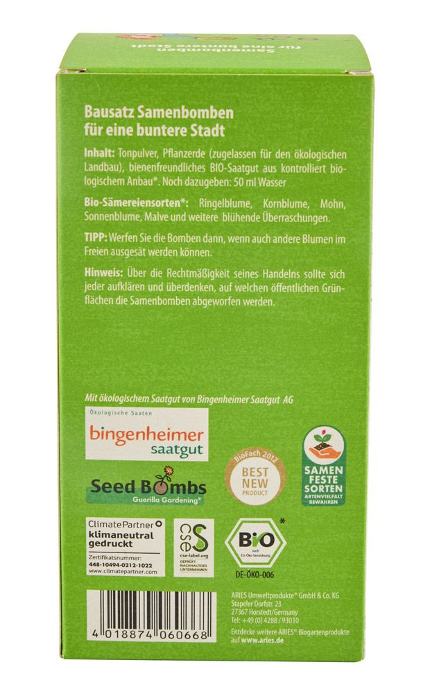 Bio - Samenbomben Bausatz kbA - Haushaltsreinigung.at