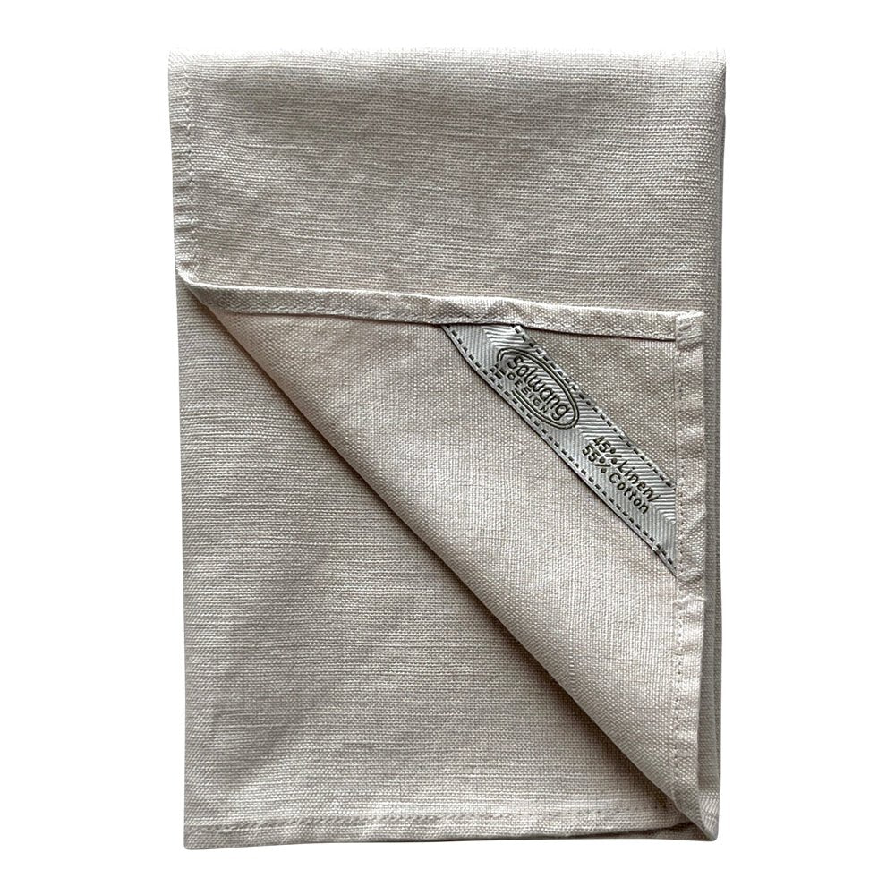 Gewebte Serviette aus Leinen - Baumwolle Natur - Flexgreen GmbH