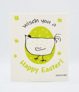 Henne Berta "Happy Easter" grün - Haushaltsreinigung.at