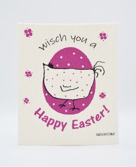 Henne Berta "Happy Easter" magenta - Haushaltsreinigung.at