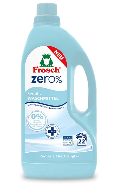 Sensitiv Waschmittel von Frosch Zero% 1.5L - Haushaltsreinigung.at