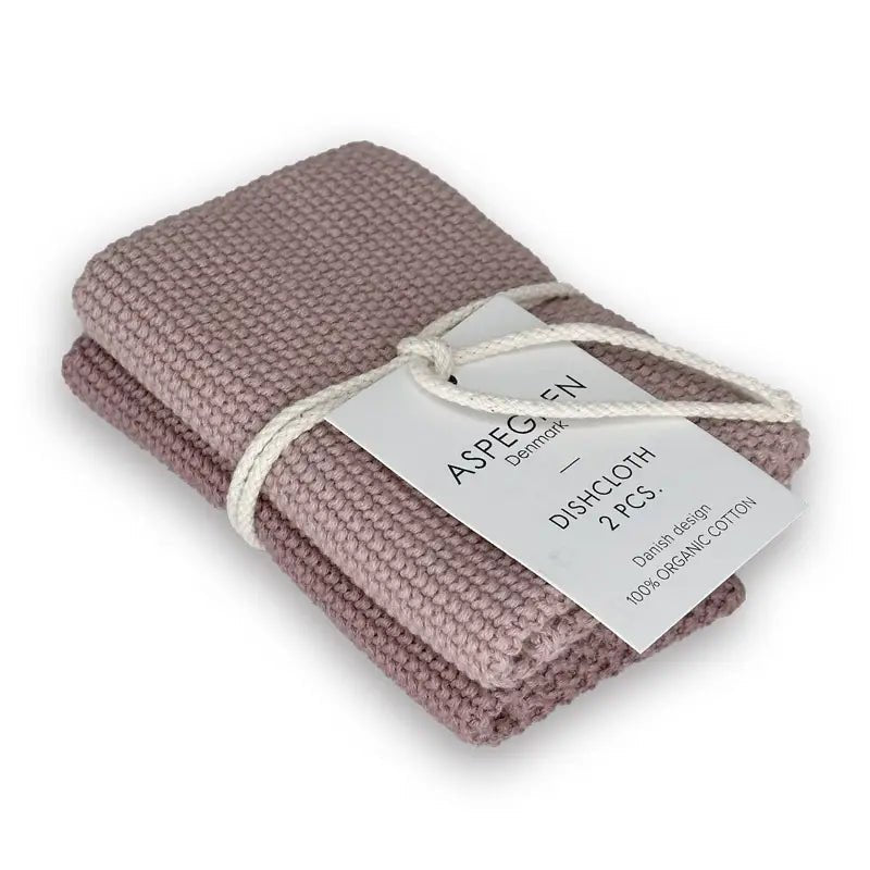 Spültuch 2er Set - Gestrickt - Solid Mauve - Haushaltsreinigung.at