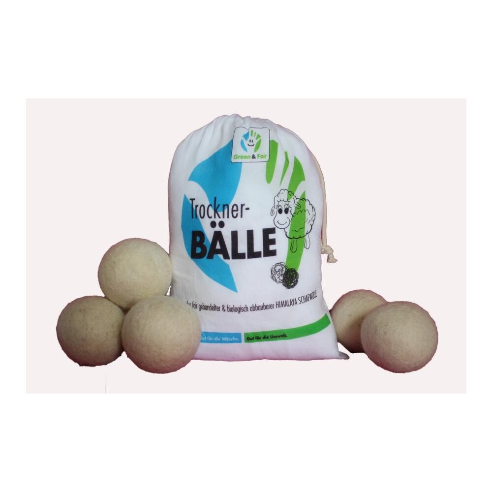 Trocknerbälle aus Bio - Schafwolle, 6er Set - Flexgreen GmbH